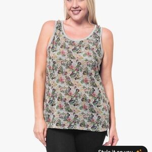 Disney Multicolor Floral Women's Tank Top